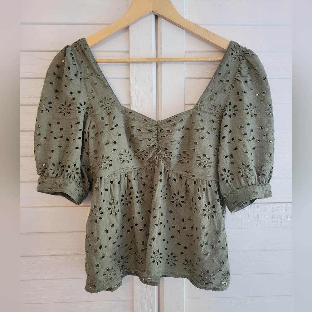 AE cotton eyelet top